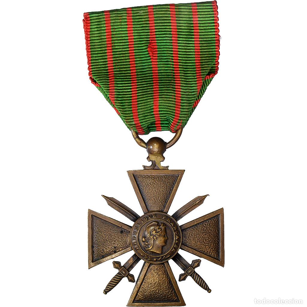 Medallas condecorativas: [#1529073] Francia, Croix de Guerre, medalla, 1914-1917, Muy buen estado, Bronce, 37
