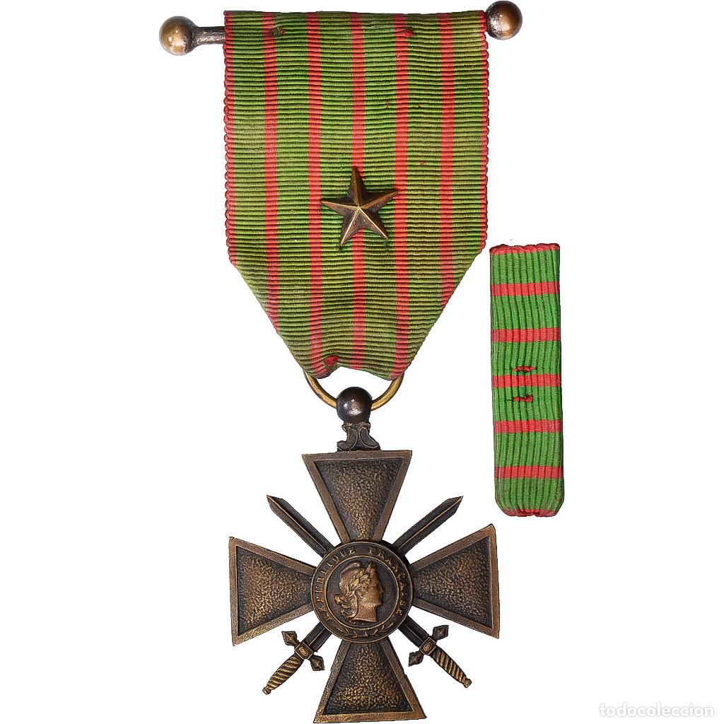 Medallas condecorativas: [#1529074] Francia, Croix de Guerre, Une Citation, medalla, 1914-1917, Muy buen estado