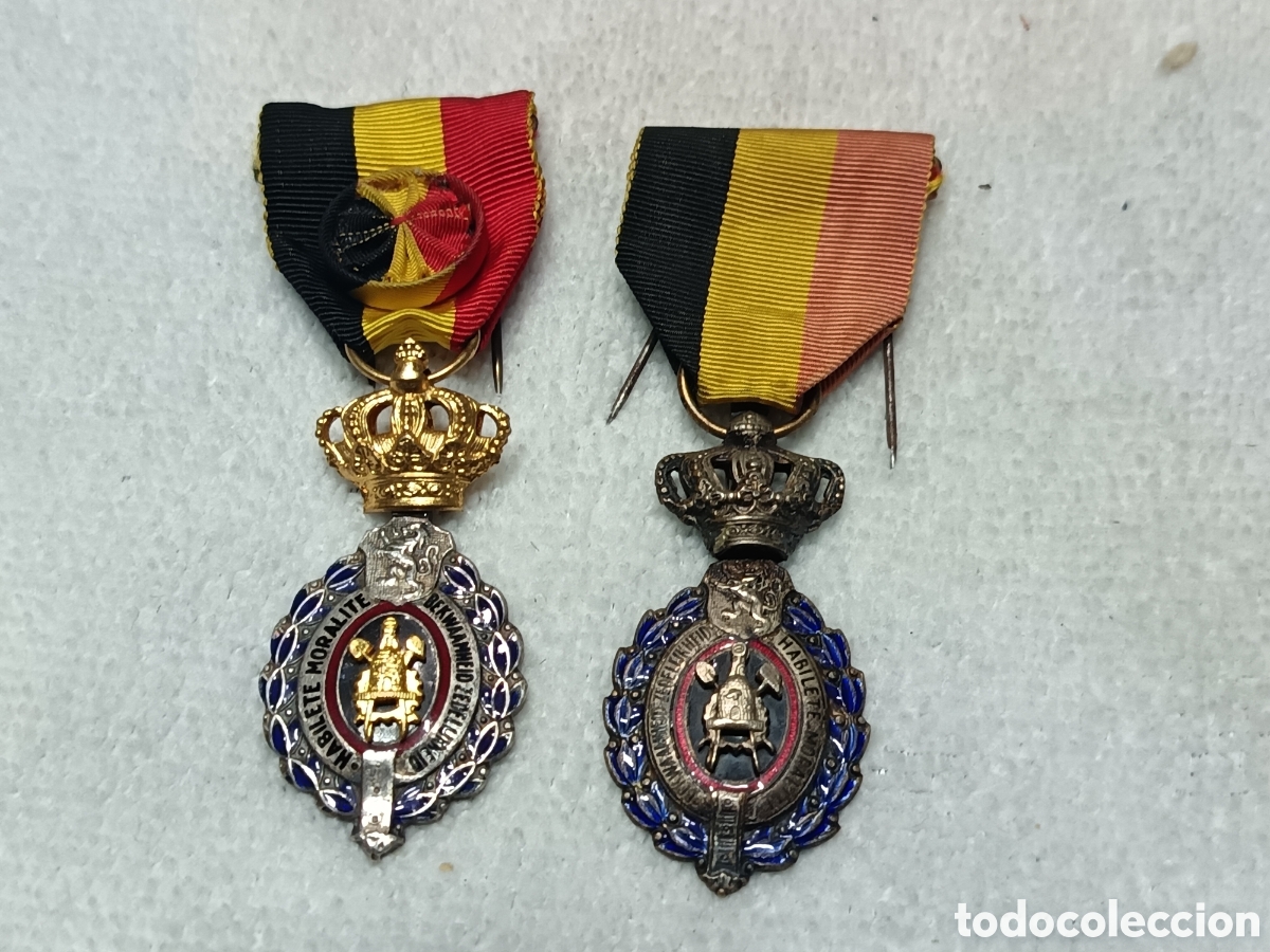 Medallas condecorativas: COLECCIONISMO MILITAR , BELGICA , X 2 CONDECORACI&Oacute;NES, MEDALLAS, HONOR AL TRABAJO