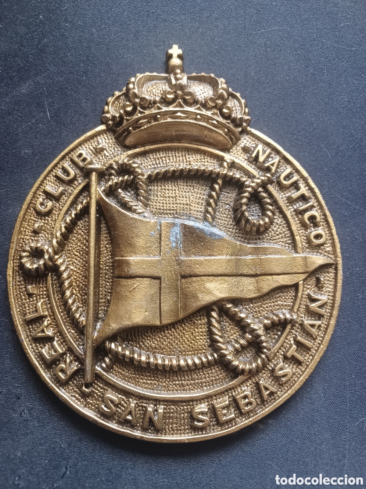Medallas condecorativas: ANTIGUO MEDALLON REAL CLUB NAUTICO SAN SEBASTIAN 12 cm