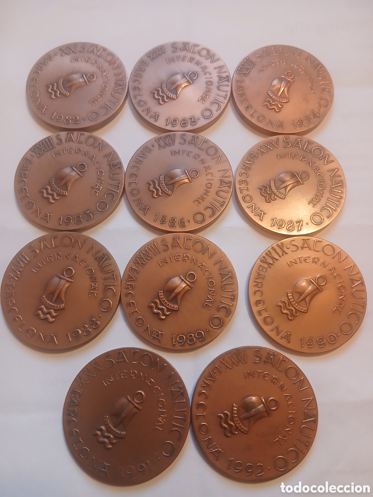 Medallas condecorativas: Colecci&oacute;n completa de 11 medallas &rdquo;Sal&oacute;n N&aacute;utico Internacional de Barcelona&rdquo; (1982&ndash;1992)