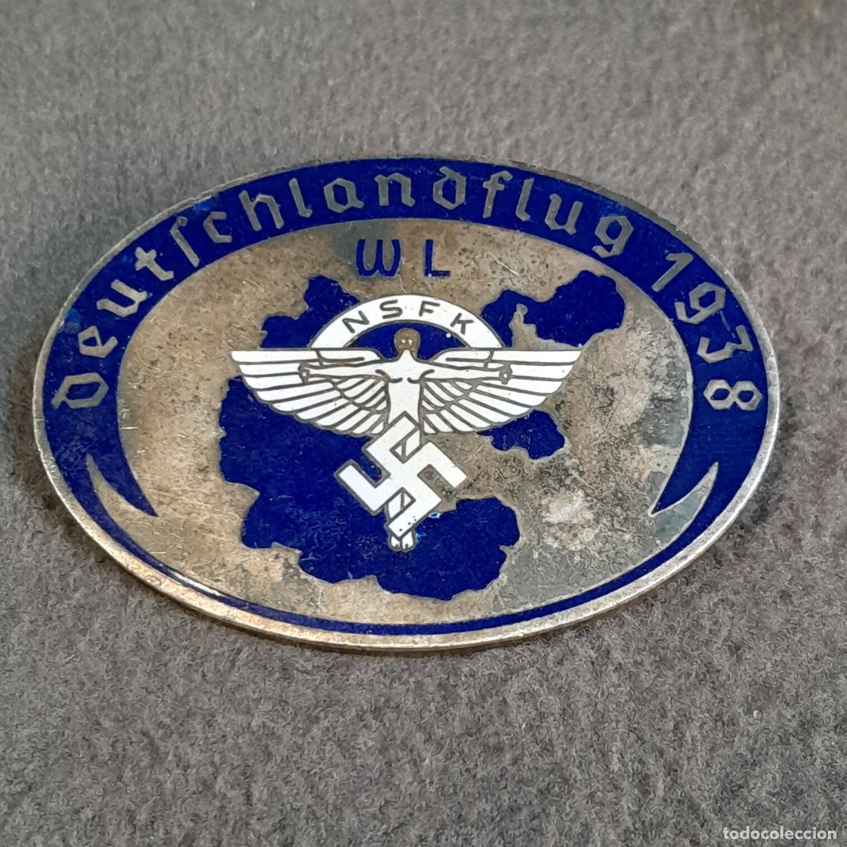 Medallas condecorativas: M-2256. INCIGNIA DE PARTICIPACI&Oacute;N DEPORTIVA &rdquo;DEUTSCHLANDFLUG 1938&rdquo; DEL NSFK. A&Ntilde;O 1938