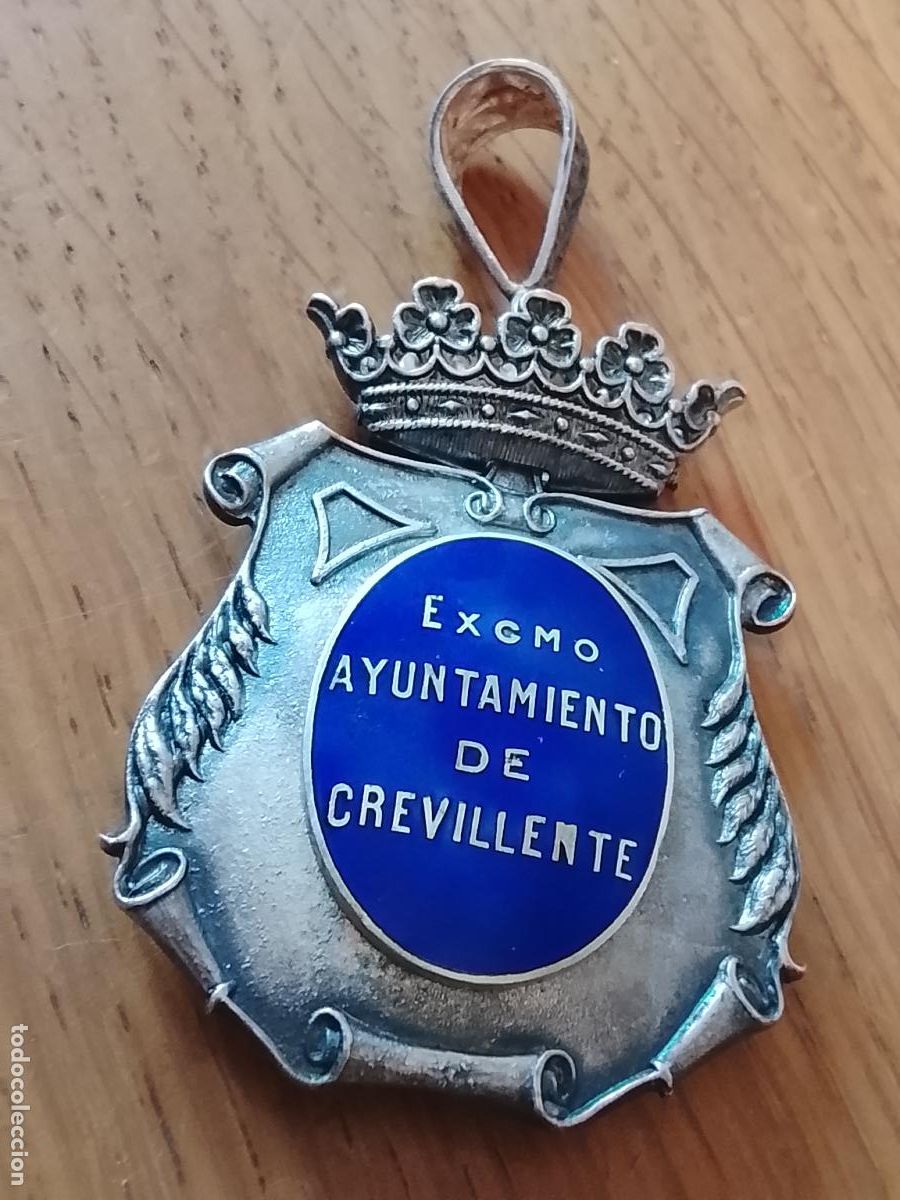 Medallas condecorativas: Ayuntamiento de Crevillente, Alicante. Medall&oacute;n. Plata. Medalla o condecoraci&oacute;n de regidor, alcalde