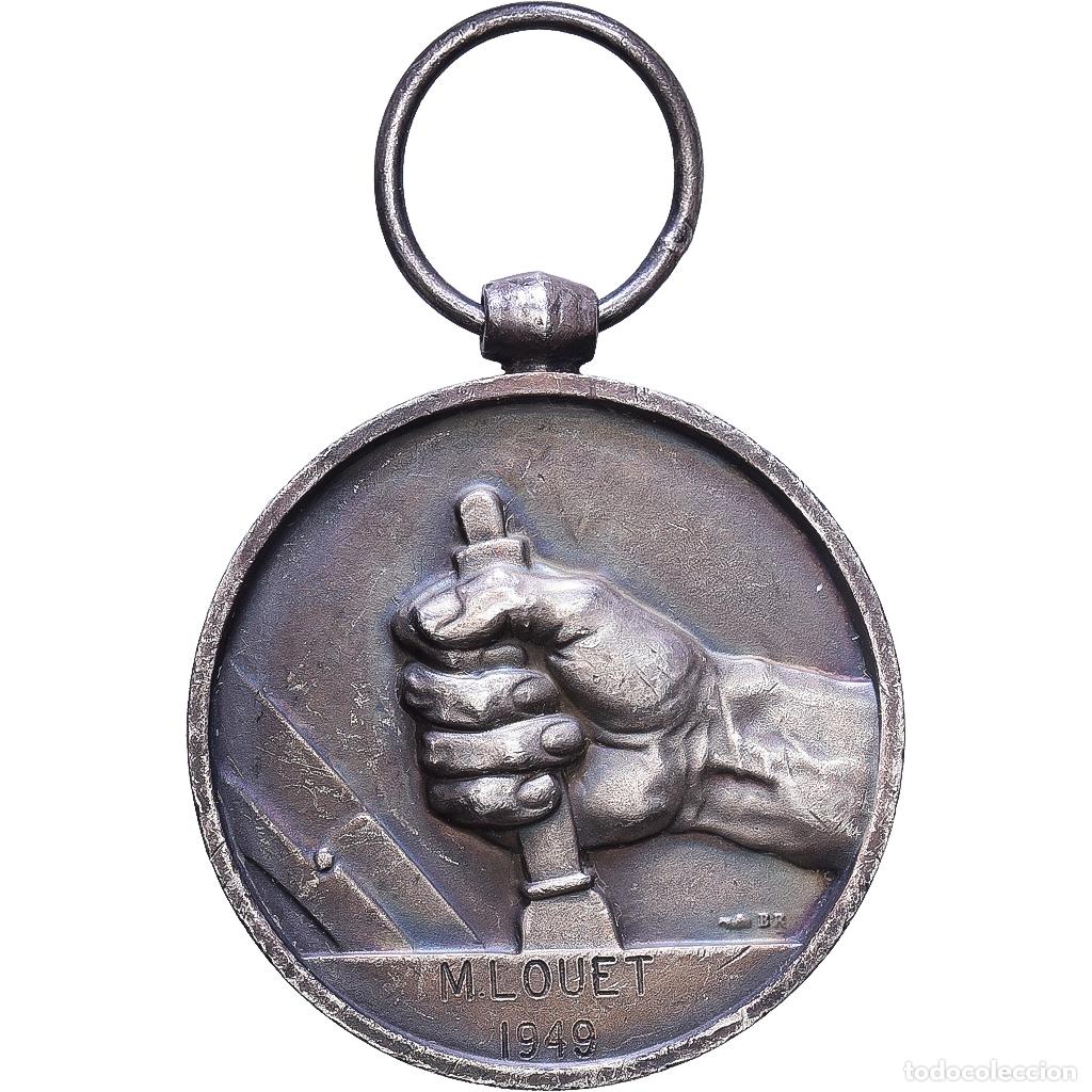 Medallas condecorativas: [#1216522] Francia, M&eacute;daille des cheminots, Railway, medalla, 1949, Muy buen estado