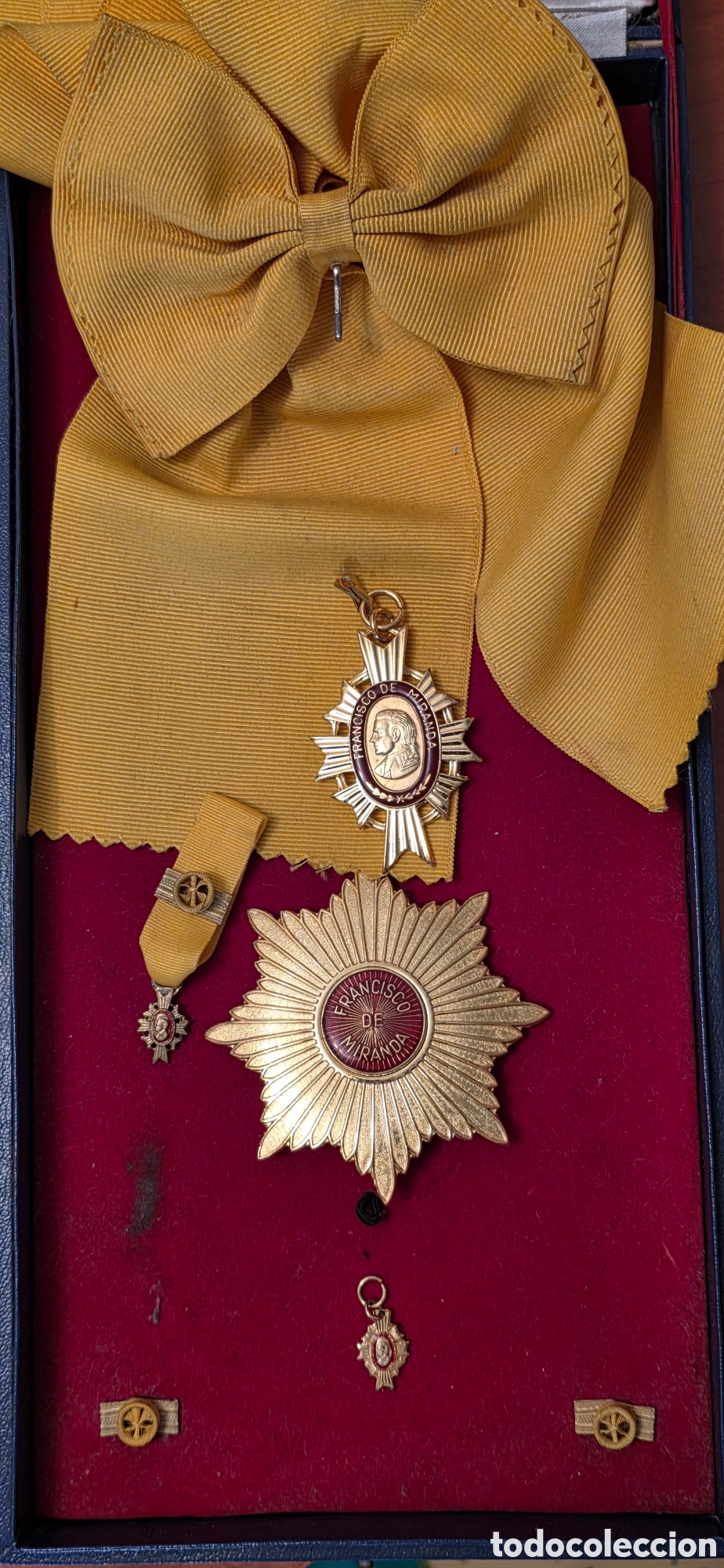 Medallas condecorativas: Orden Francisco de Miranda 1&ordf; Clase General&iacute;simo Venezuela &ndash; Conjunto completo con estuche