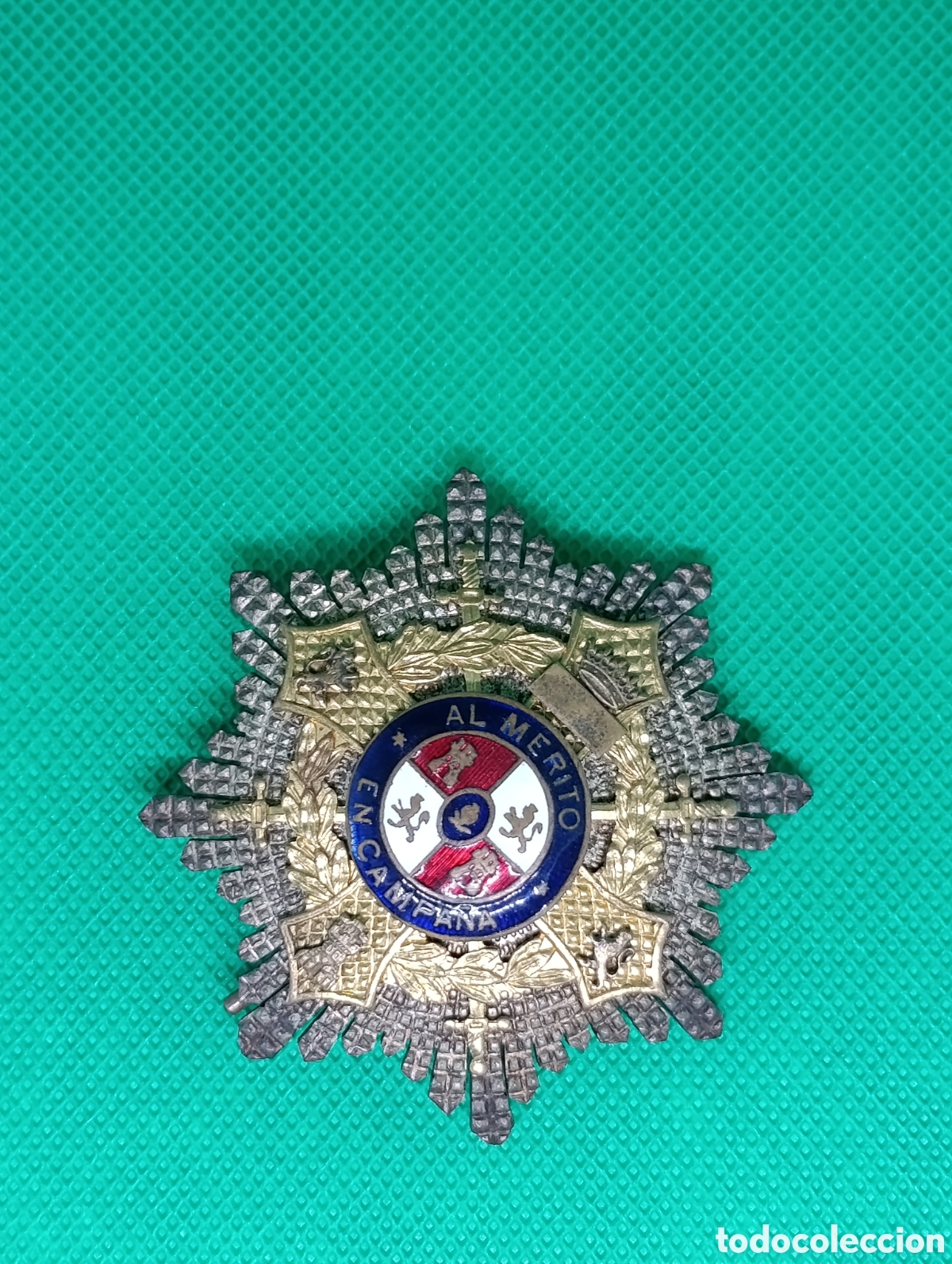 Medallas condecorativas: Placa Orden Militar de San Fernando Al M&eacute;rito en Campa&ntilde;a - Esmaltes de &Eacute;poca - Militaria Espa&ntilde;ola
