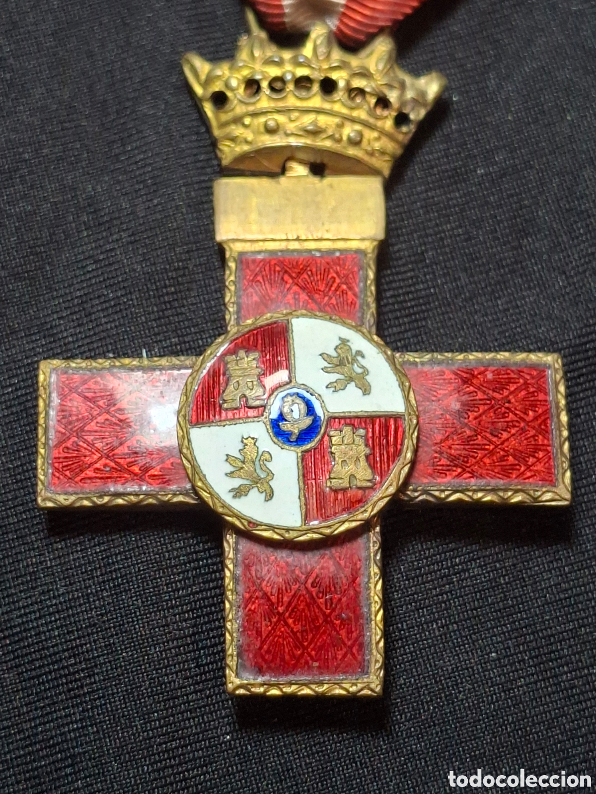 Medallas condecorativas: GUERRA CIVIL : MEDALLA CRUZ DEL MERITO MILITAR DISTINTIVO ROJO . EPOCA DE FRANCO / MMTC