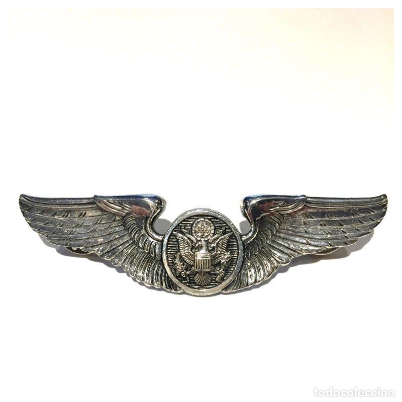 M&eacute;dailles d&eacute;corations: INSIGNIA ALAS 7,6 cm TRIPULACI&Oacute;N A&Eacute;REA FUERZAS A&Eacute;REAS DE EE.UU. VINTAGE PLATA ESTERLINA (BADGES 51)