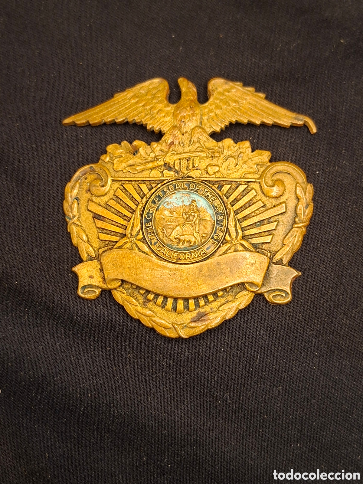 Medallas condecorativas: Placa de bronce del escudo de Calufornia. MTC6