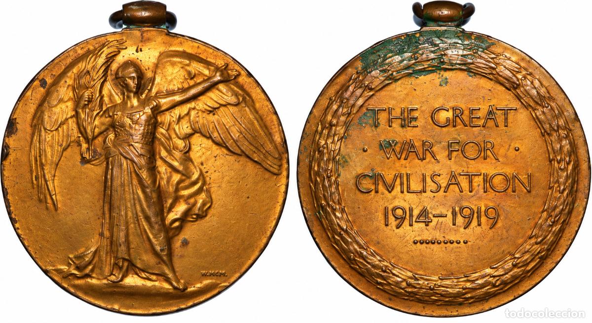 Medallas condecorativas: MEDALLA VICTORIA 1914-1919 &ndash; REINO UNIDO &ndash; I GUERRA MUNDIAL &ndash; BRONCE DORADO