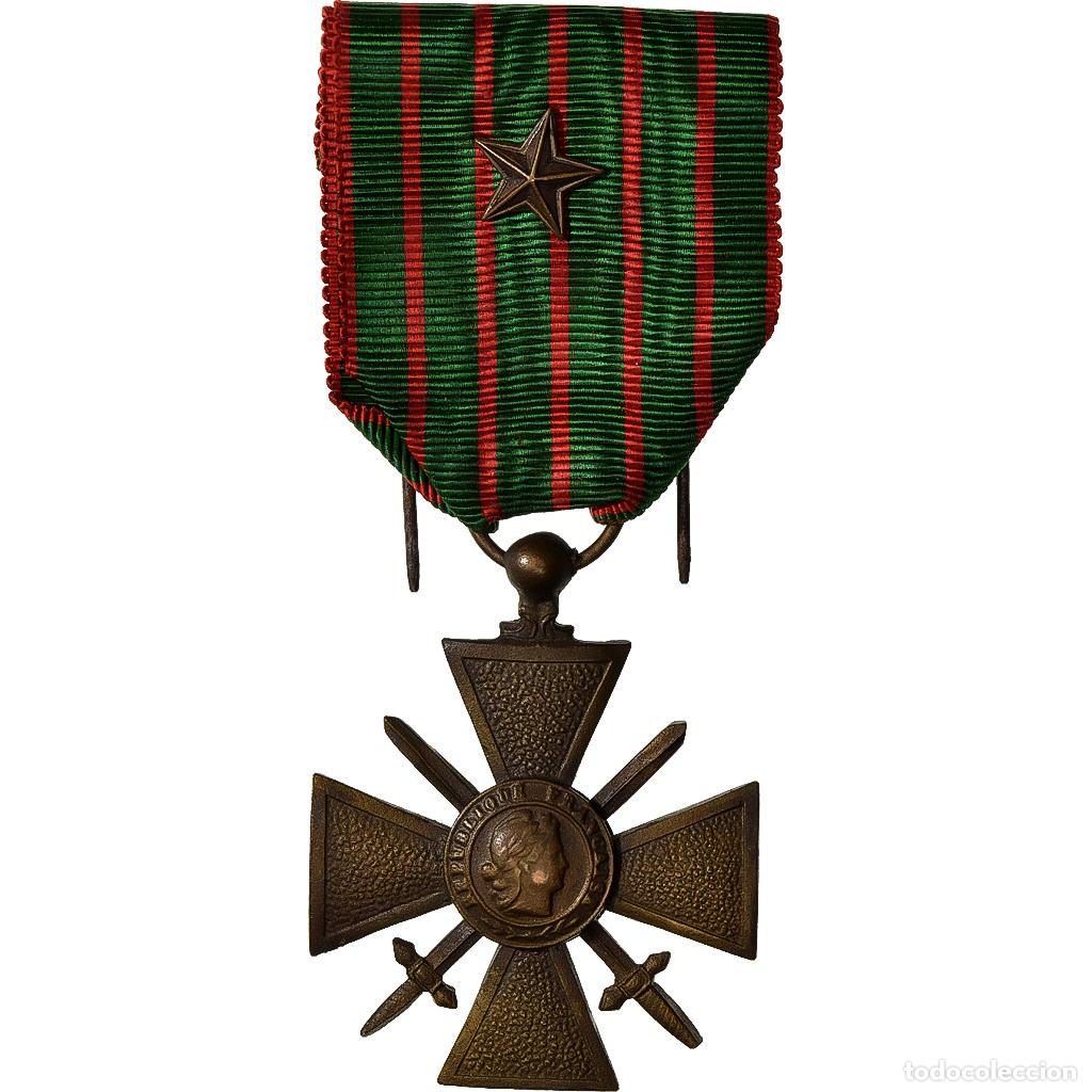 Medallas condecorativas: [#396208] Francia, Croix de Guerre, WAR, medalla, 1914-1918, Une Citation, Excellent
