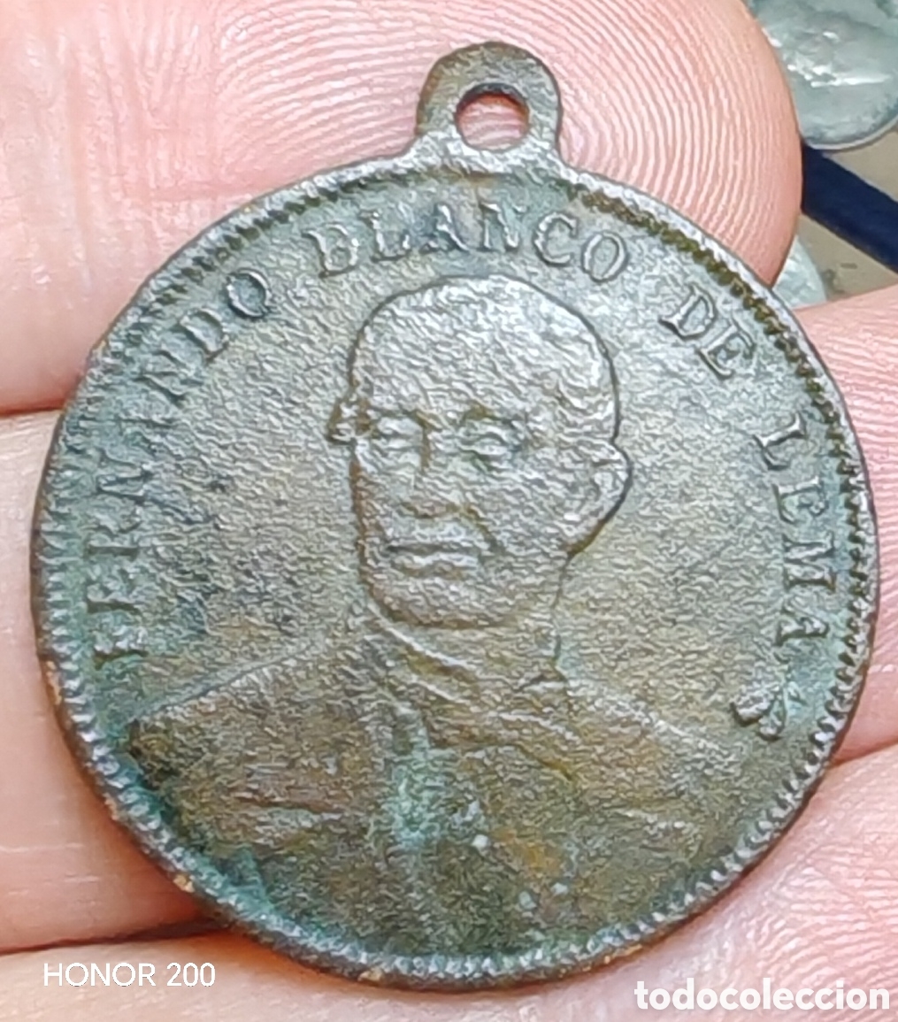 Medallas condecorativas: Medalla Premio Escolar - Fernando Blanco de Lema - Escuela Colegio Cee. A Coru&ntilde;a. Fin S XIX