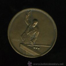 Coleccionismo deportivo: MEDALLA DE BRONCE ANTIGUA TEMA BILLAR 1929