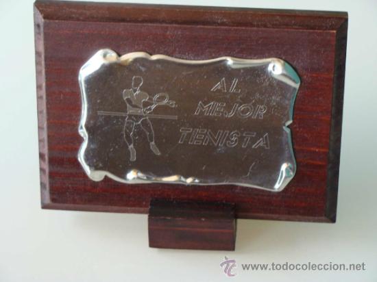 Sammelleidenschaft Sport: METOPA PLACA. AL MEJOR TENISTA, TENIS, ROGER FEDERER, RAFAEL NADAL. REGALO.