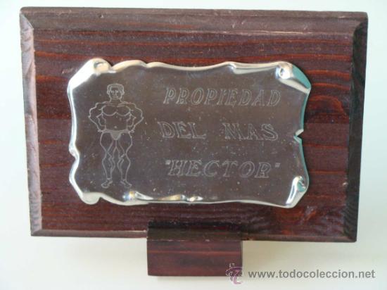 Sammelleidenschaft Sport: METOPA PLACA. PROPIEDAD DEL M&Aacute;S CACHAS. HALTEROFILIA. REGALO.