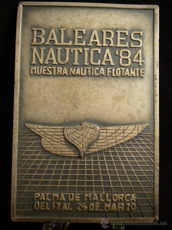Sports collectibles: Medalla de muestra n&aacute;utica flotante Baleares 1984. Palma de Mallorca.