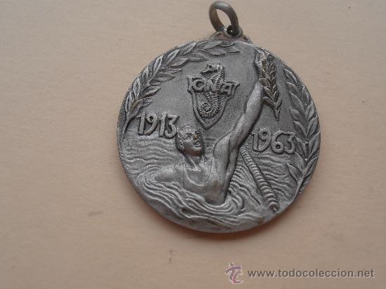 Colecionismo desportivo: Medalla del las bodas de oro de C.N.A. XXXVI travesia del puerto de Barcelona de 1.963