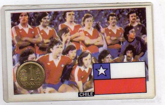 Collezionismo sportivo: Moneda oficial conmemorativa mundial f&uacute;tbol Espa&ntilde;a 82 equipo Chile
