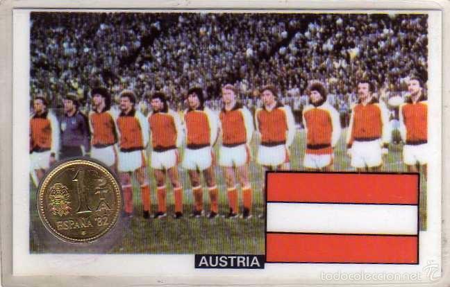 Coleccionismo deportivo: Moneda oficial conmemorativa mundial f&uacute;tbol Espa&ntilde;a 82 equipo Austria