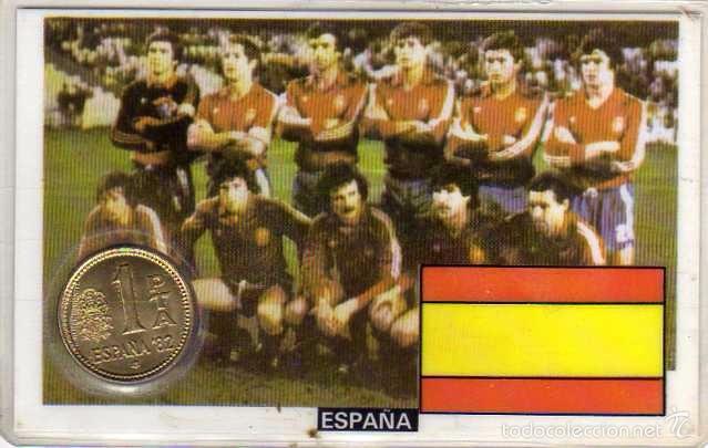 Coleccionismo deportivo: Moneda oficial conmemorativa mundial f&uacute;tbol Espa&ntilde;a 82 equipo Espa&ntilde;a