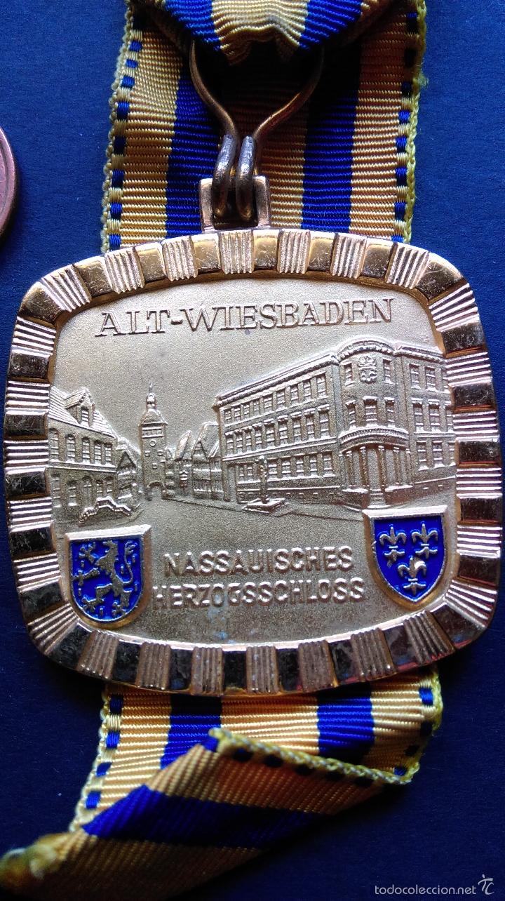 Coleccionismo deportivo: Antigua medalla senderismo 5 Int. Volkswandern Taunus 1972 Alt-Wiesbaden - Foto 2 - 58114963