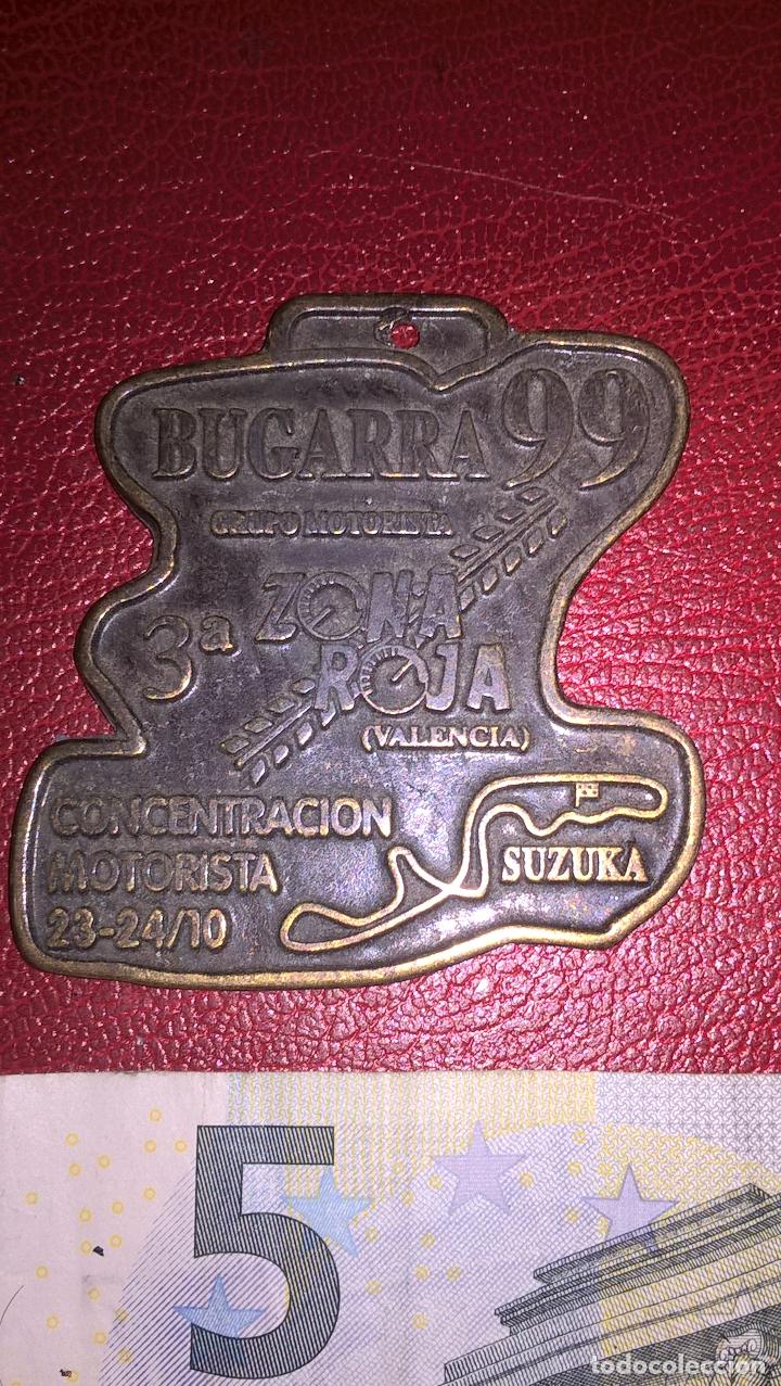 Coleccionismo deportivo: Motociclismo. Placa de concentraci&oacute;n de motos. Bugarra, Valencia 1999