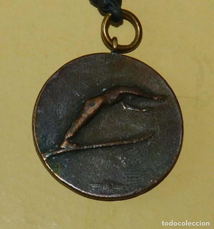 Coleccionismo deportivo: MEDALLA ANTIGUA DE SALTO DE ESQUI, MIDE 2,5 CMS. DE DIAMETRO, VER TODAS LAS FOTOS PUESTAS.