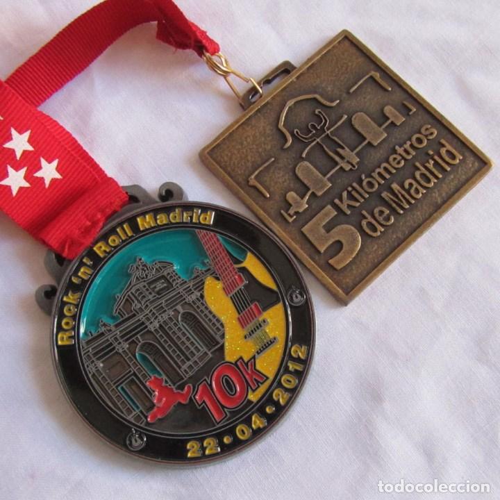 Sports collectibles: 2 medallas Rock'n Roll Madrid + 5 kil&oacute;metros de Madrid