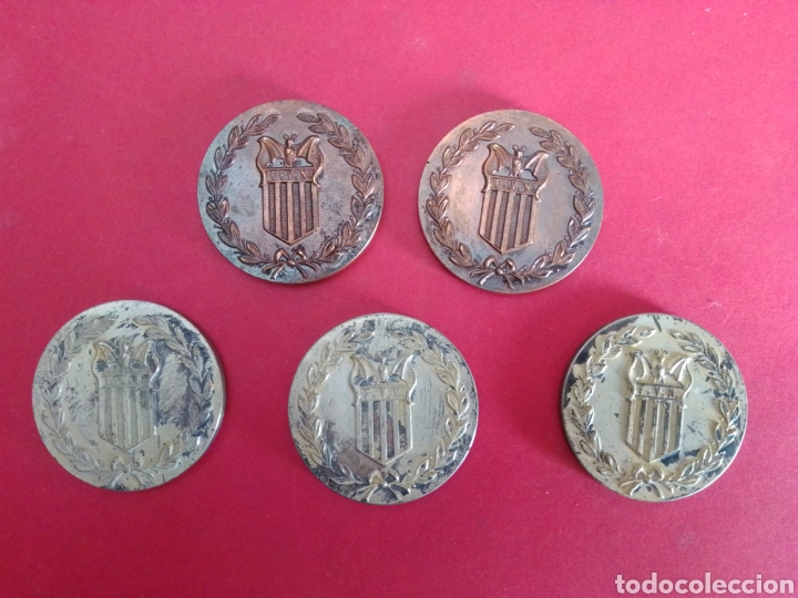 Coleccionismo deportivo: LOTE DE 5 MEDALLAS DE LA FEDERACI&Oacute;N VALENCIANA DE NATACION. 1960.