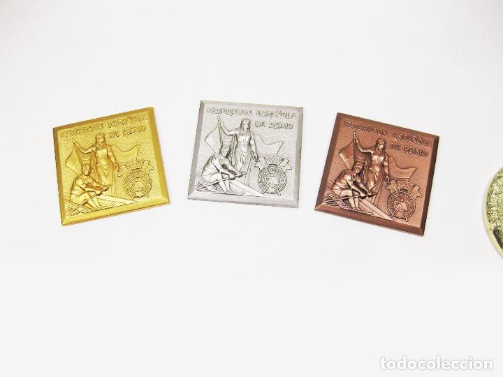 Colecionismo desportivo: MEDALLA DE ORO PLATA Y BRONCE DEL CAMPEONATO DE ESPA&Ntilde;A DE LA FEDERACI&Oacute;N ESPA&Ntilde;OLA DE REMO - LEGUTIANO