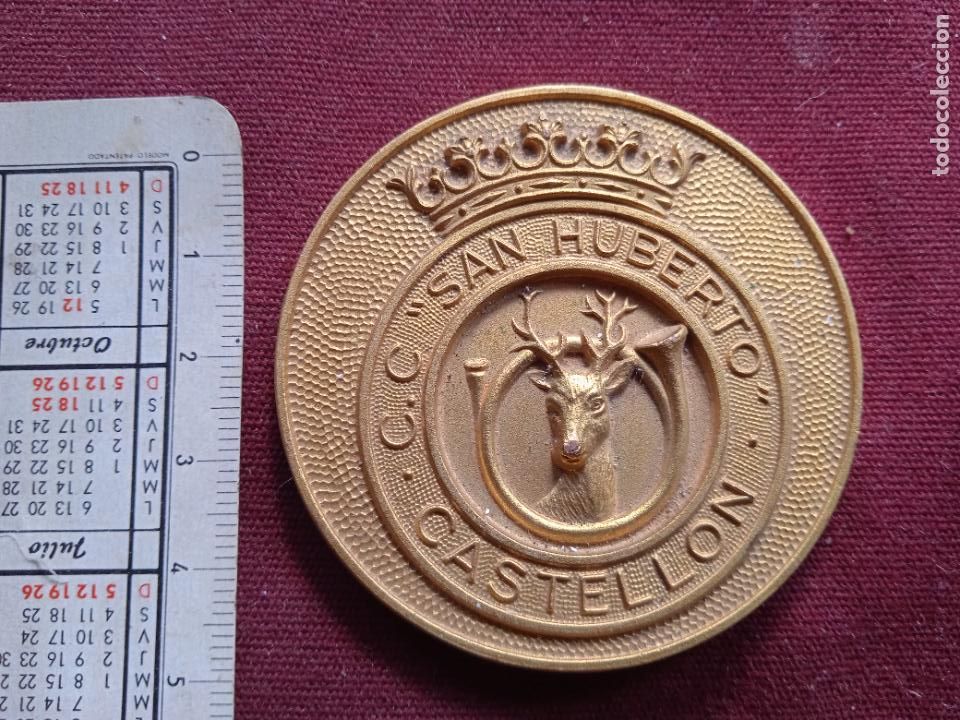 Coleccionismo deportivo: Caza. San Huberto. Castell&oacute;n. Medalla