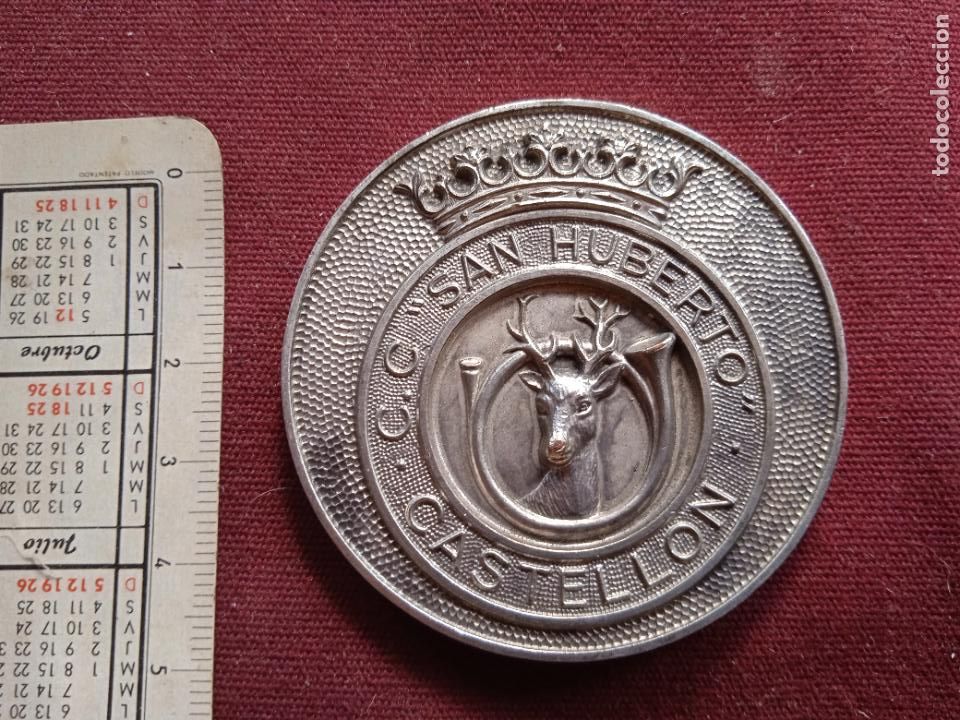 Coleccionismo deportivo: Caza. San Huberto. Castell&oacute;n. Medalla