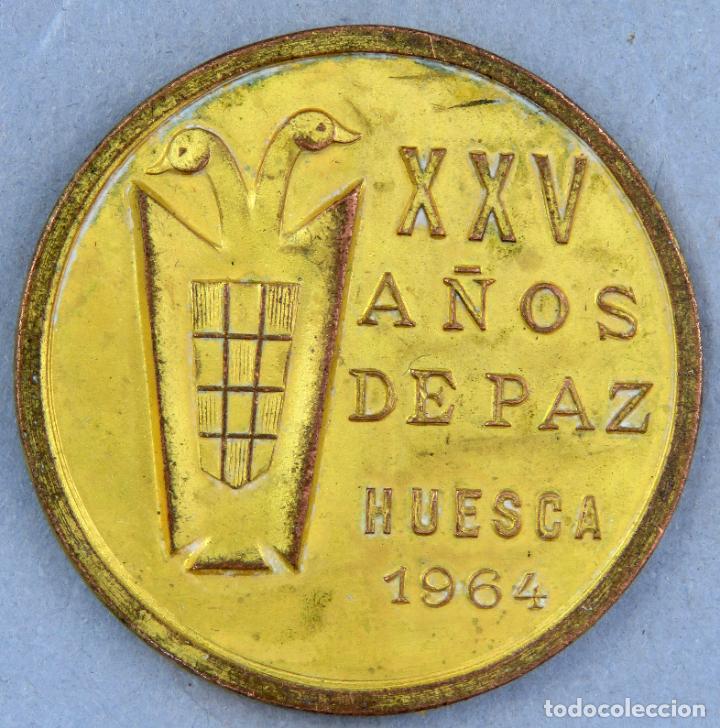 Coleccionismo deportivo: Medalla de bronce conmemorativa del deporte a los XXV a&ntilde;os de paz Huesca 1964