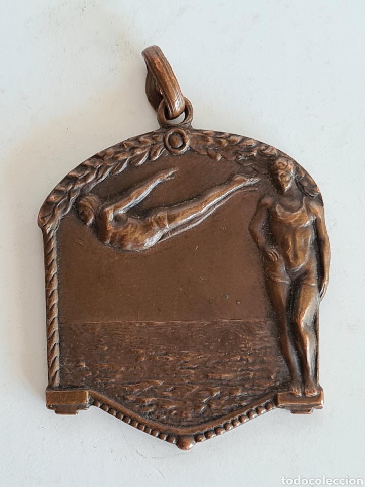 Coleccionismo deportivo: Antigua Medalla Club de Mar a&ntilde;o 1929 - 100 metros Braza - Nataci&oacute;n