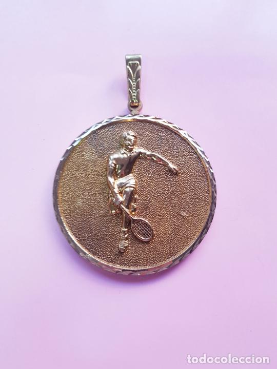 Sammelleidenschaft Sport: Medalla-Trofeo-Tenis-Cebri&aacute;n, trofeos y Medallas bronce forjado-Grande-Nueva-Coleccionistas