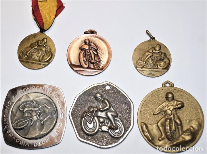 Sports collectibles: 6 MEDALLAS TEMA MOTOCLICLISMO VARIOS A&Ntilde;OS