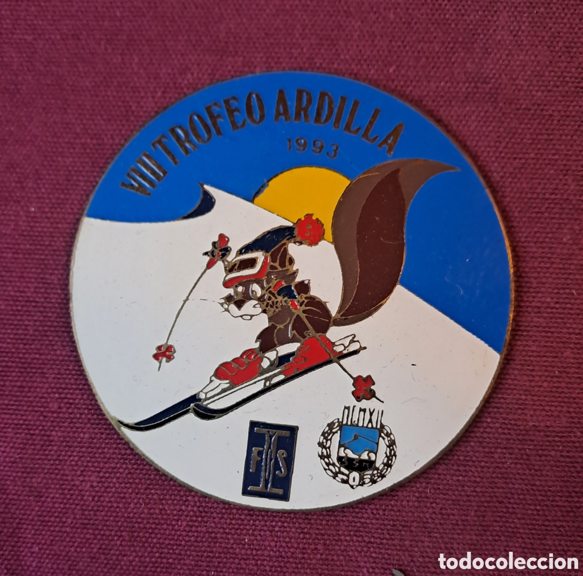 Coleccionismo deportivo: Placa metopa trofeo VII ardilla esqu&iacute; alpino 1993 mont blanc