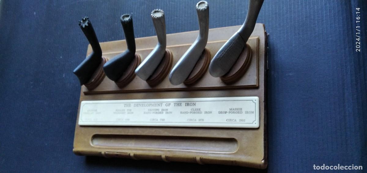 Sammelleidenschaft Sport: EXPOSITOR ANTIGUO EVOLUCI&Oacute;N Y DESAROLLO DEL ACERO EN 5 MUESTRAS DE PALOS DE GOLF (VER DESCRIPCI&Oacute;N)