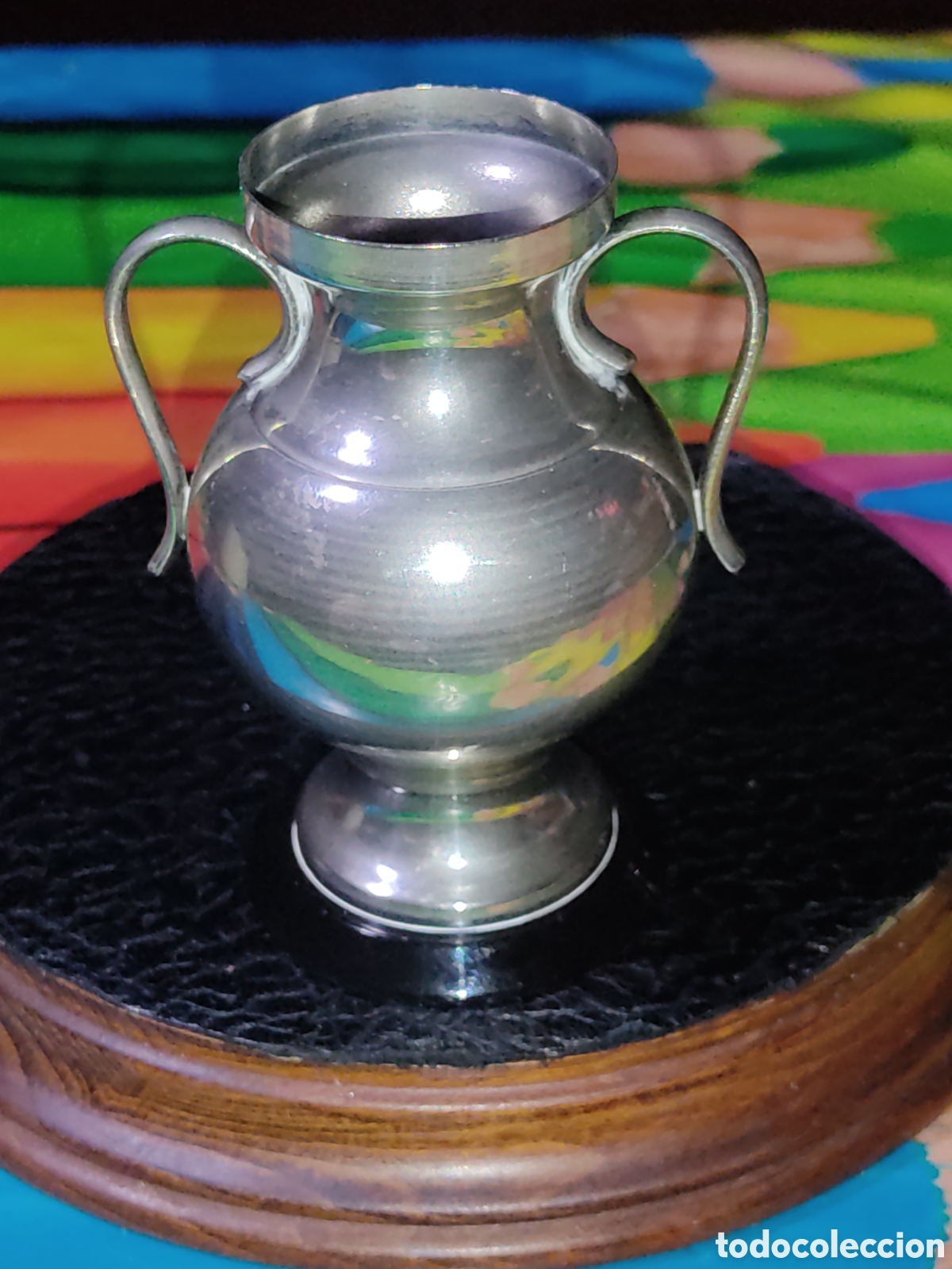 Sammelleidenschaft Sport: Copa, trofeo de metal plateado.