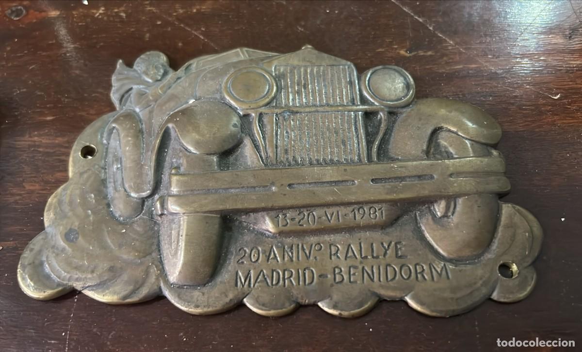 Coleccionismo deportivo: PLACA O TROFEO XX ANIVERSARIO RALLY MADRID BENIDORM 1981 DE 9 X 13 CMS.
