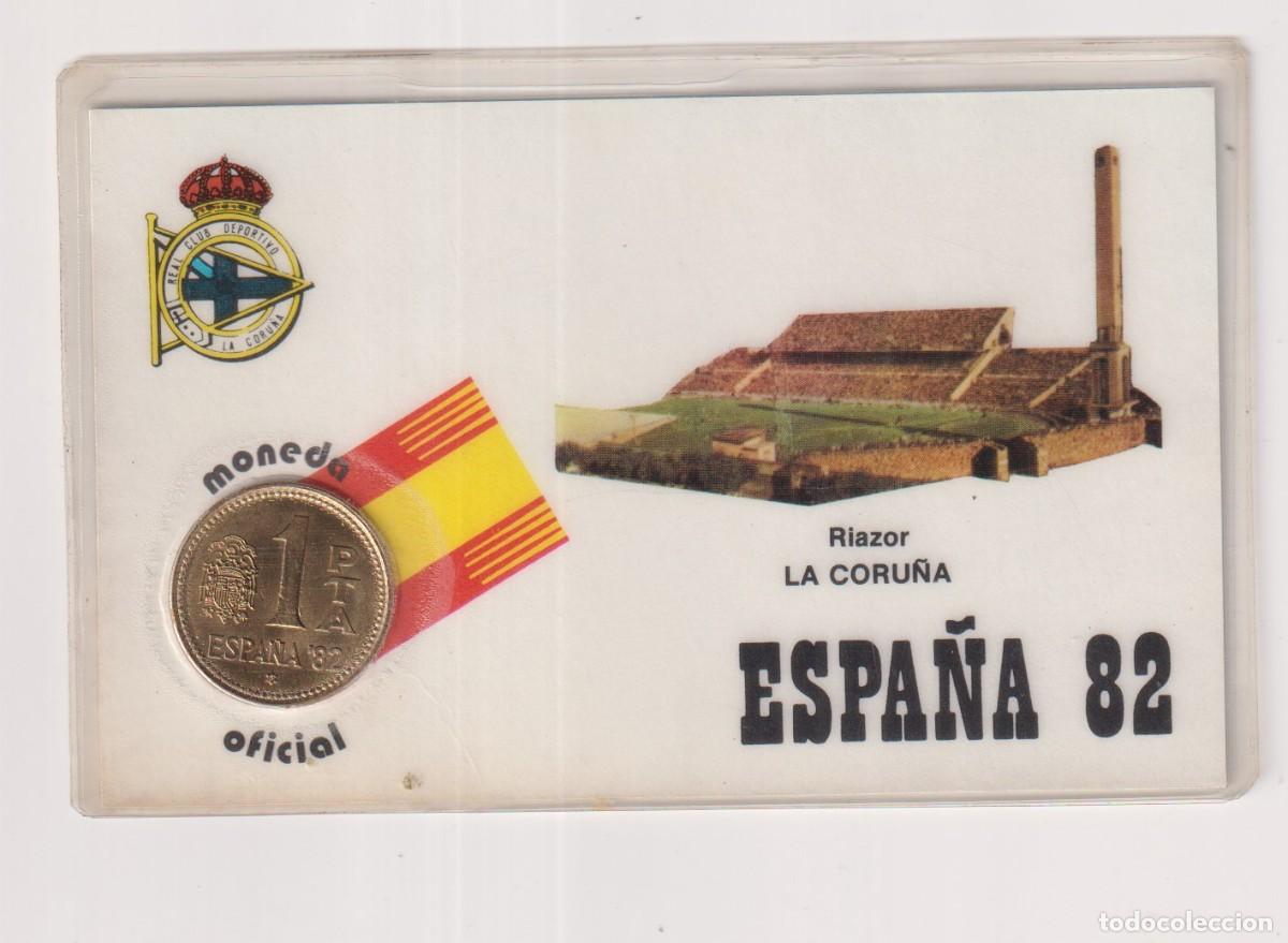 Coleccionismo deportivo: MONEDA OFICIAL CONMEMORATIVA MUNDIAL F&Uacute;TBOL ESPA&Ntilde;A 82 ESTADIO RIAZOR LA CORU&Ntilde;A