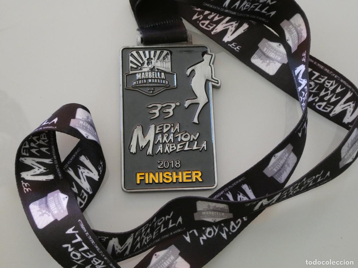 Sammelleidenschaft Sport: MEDALLA MEDALL&Oacute;N DE ATLETISMO 33 MEDIA MARAT&Oacute;N MARATHON DE MARBELLA 2018 M&Aacute;LAGA. 90GR
