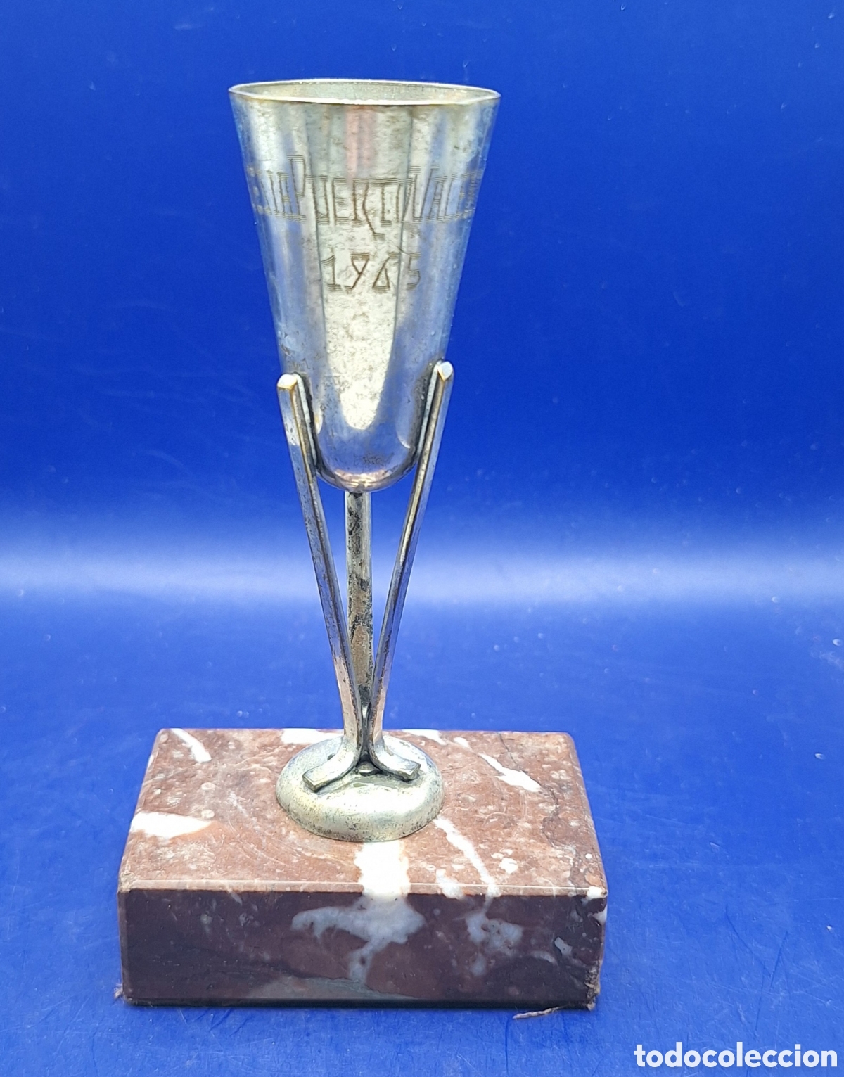 Coleccionismo deportivo: Peque&ntilde;o Trofeo Traves&iacute;a Puerto Valencia 1965 - Nataci&oacute;n -