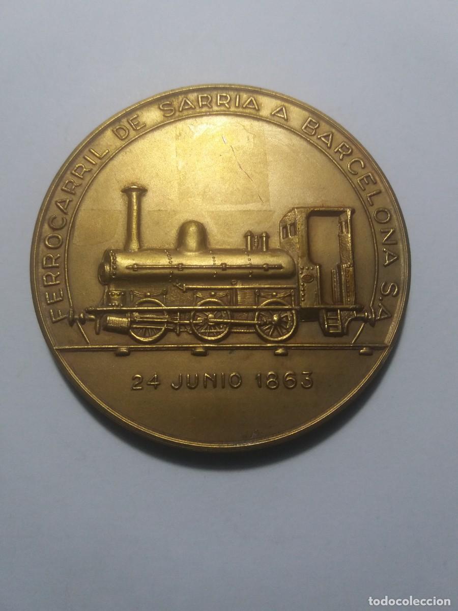 Colecionismo desportivo: Medalla Ferrocarriles de SARRIA a BARCELONA 24 Junio 1963