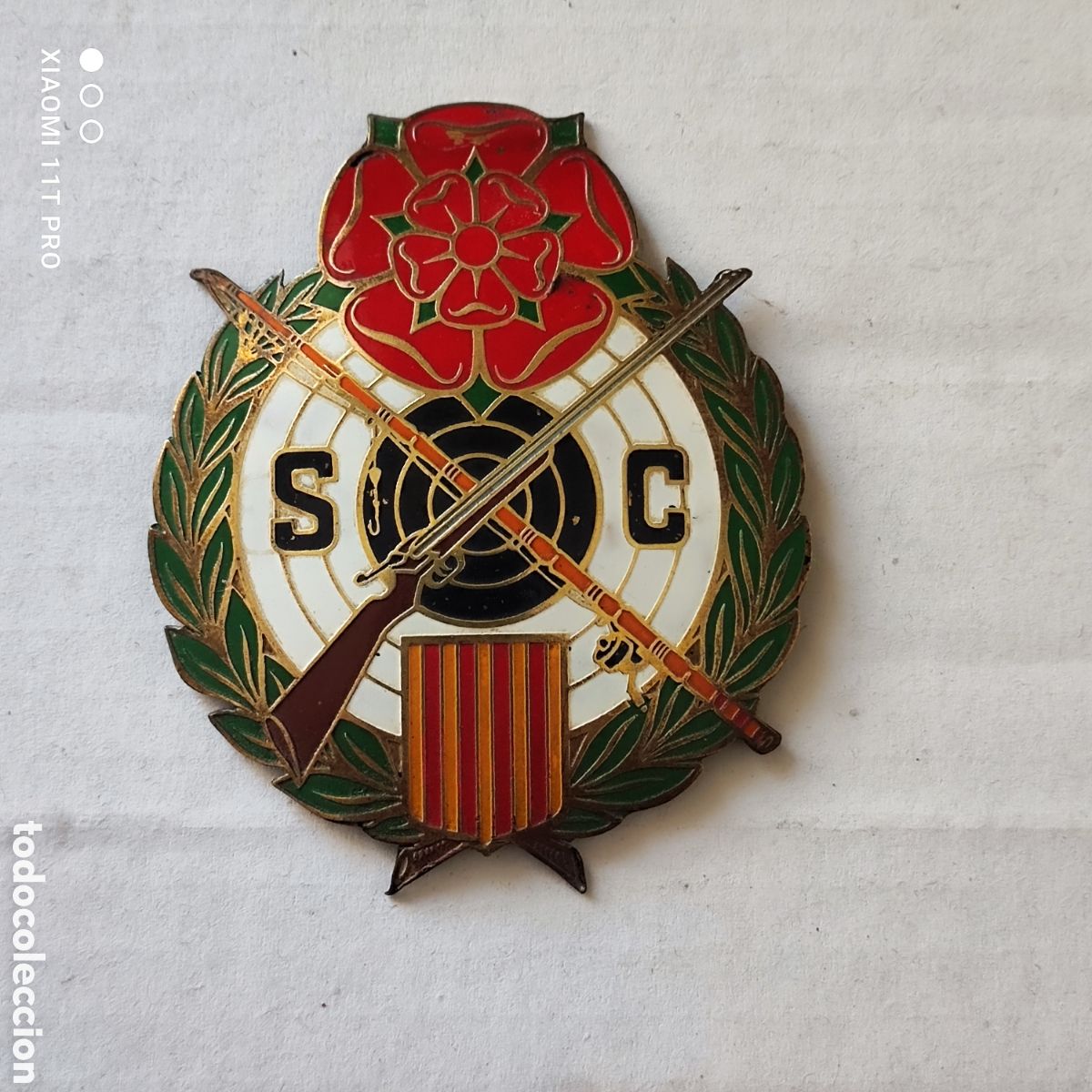 Coleccionismo deportivo: Insignia, chapa sociedad de cazadores de Reus.