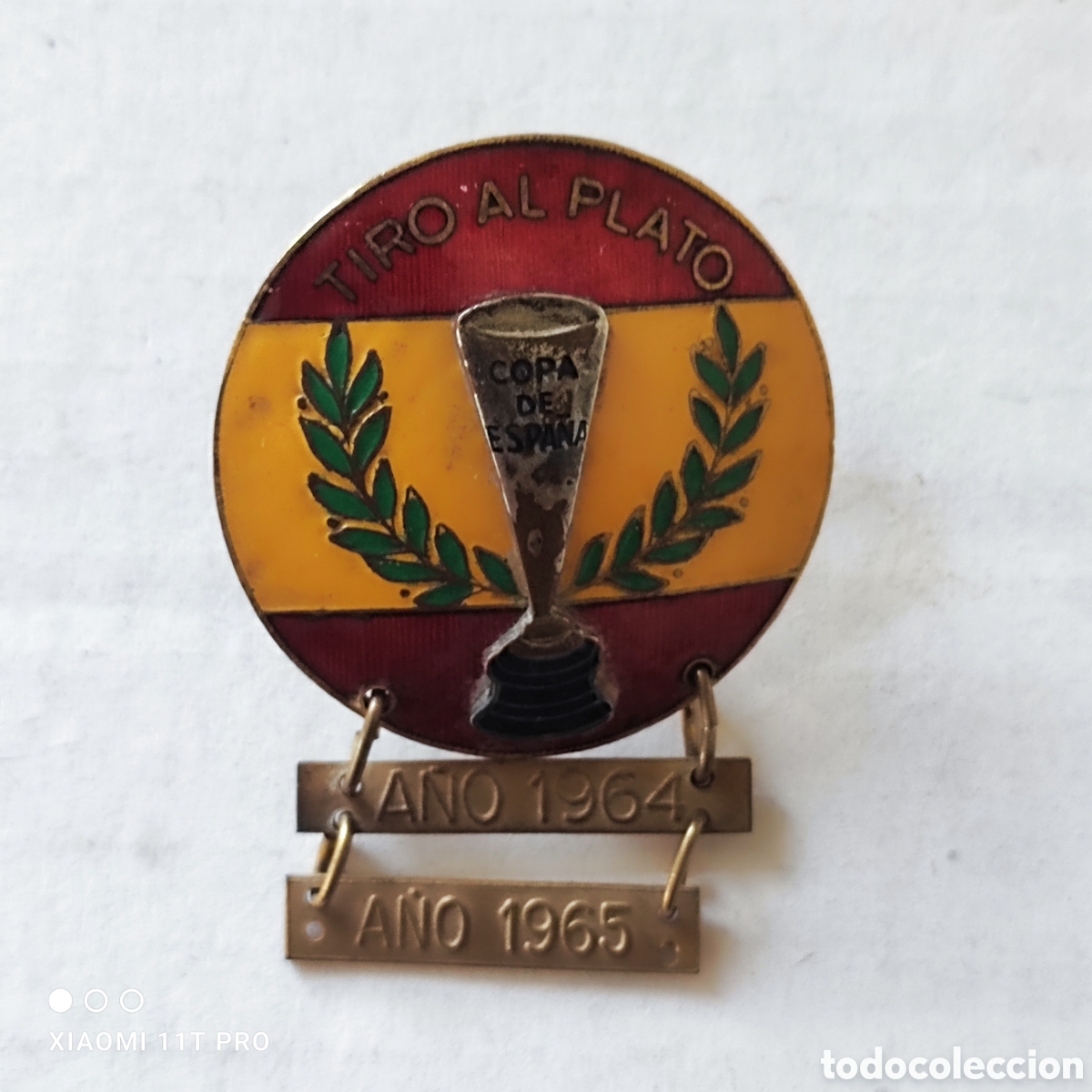 Coleccionismo deportivo: Medalla campeonato de Espa&ntilde;a de tiro al plato a&ntilde;os 1964, 1965