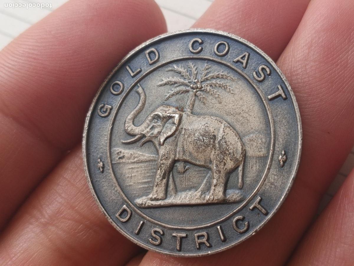 Coleccionismo deportivo: Gold Coast District, Ghana. Medalla de plata. 1954. Referee Knock-out final
