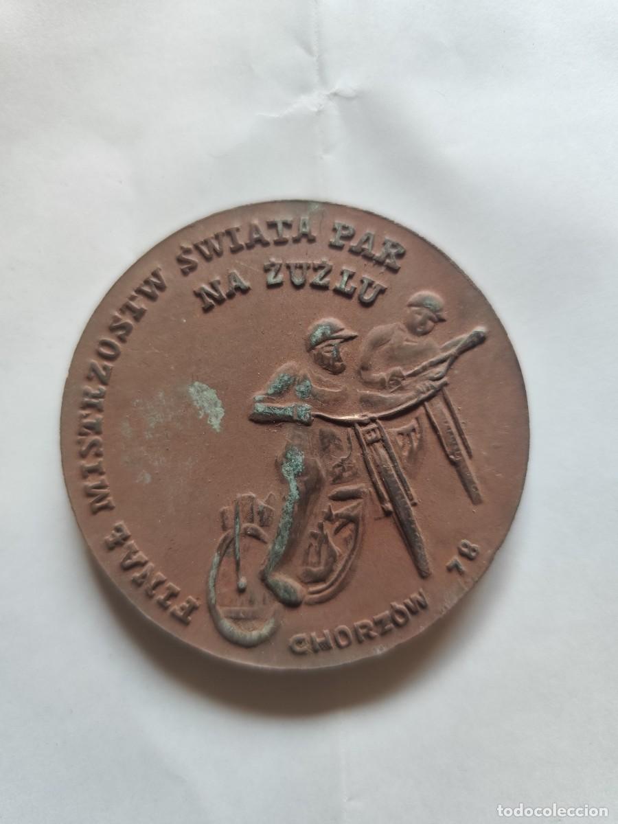 Sports collectibles: MEDALLA DEL FINAL CAMPEONATO MUNDIAL PAREJAS DE SPEEDWAY EN CHORZOW POLONIA A&Ntilde;O 1978 MOTOCICLISMO
