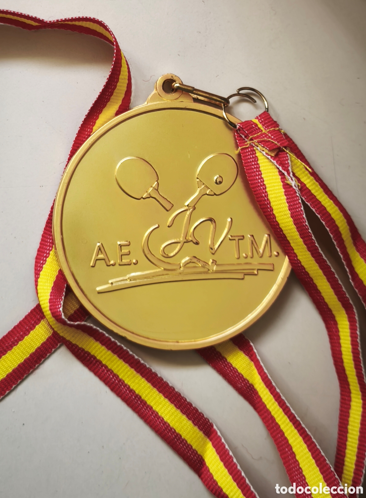 Collectionnisme sportif: Medalla de oro del XII Campeonato de Espa&ntilde;a de Veteranos de Tenis de Mesa,