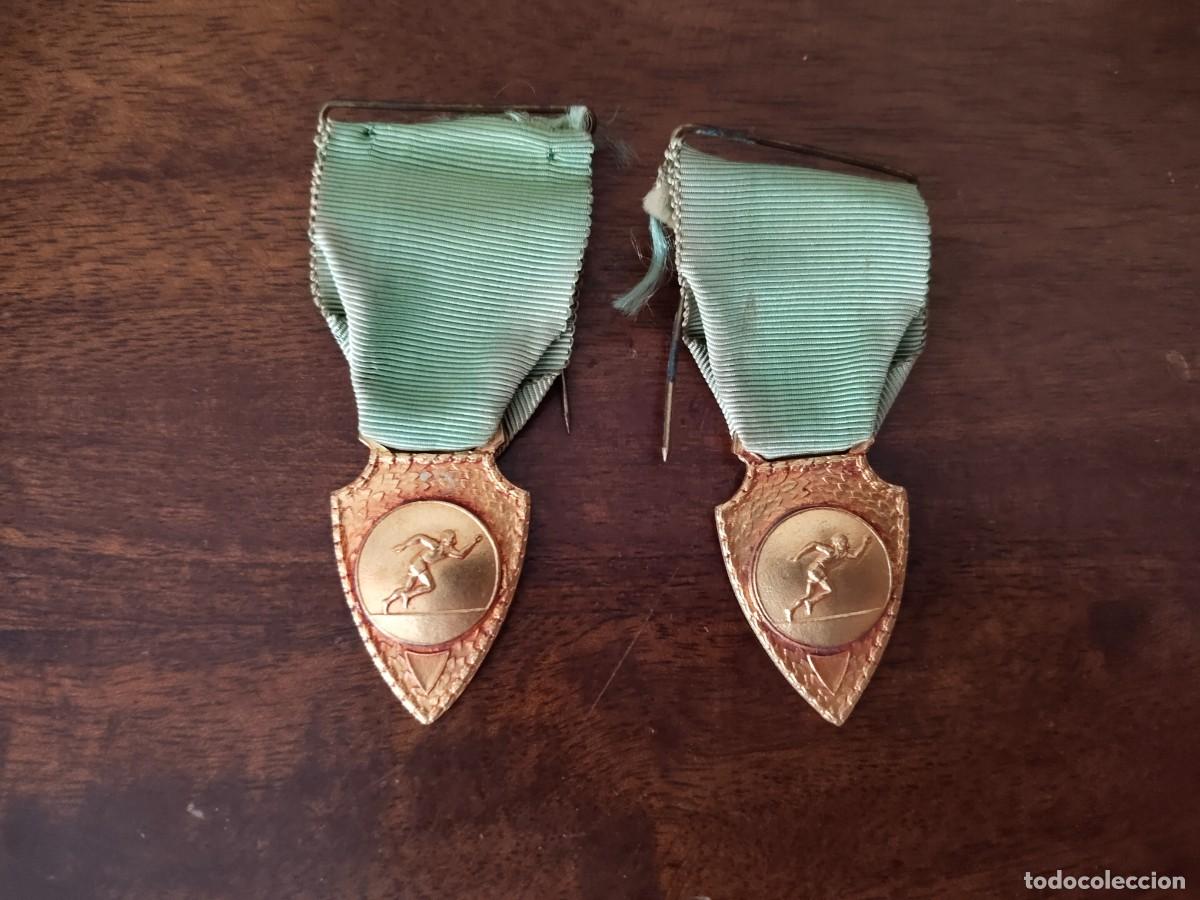 Sammelleidenschaft Sport: Pareja de medallas atletismo 200 metros Portugal. Estilo Modernista. 1&deg; y 2&deg;. A&ntilde;o 1970.
